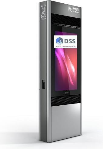 Produktbild DSS Outdoor Stele Portrait, 55" Bildschirm, Inox-Stahl