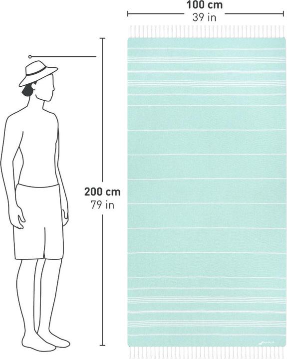 Immagine prodotto Fit-Flip Hamamtuch Baumwolle Recycelt 100x200cm (100 x 200 cm)