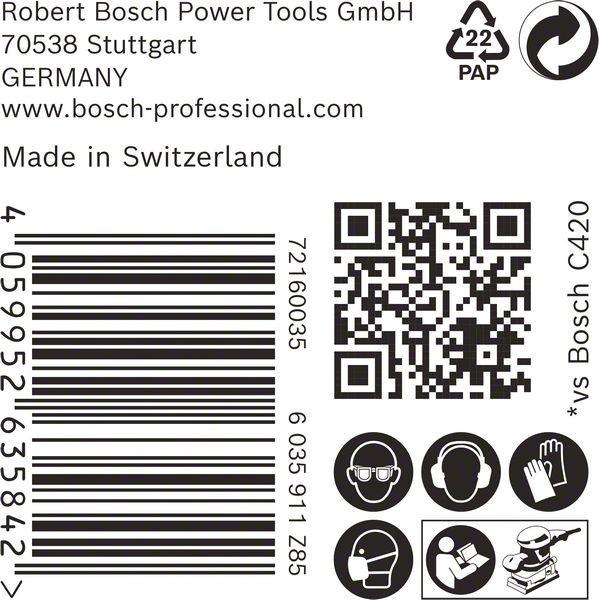 Image du produit Bosch Professional Zubehör EXPERT M480 Filet abrasif, 80 x 133 mm, G 240, 50 pièces (240)