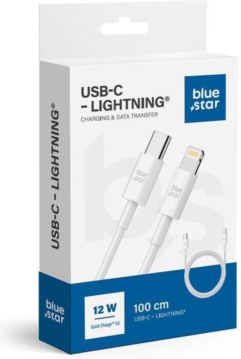 Actual product image BlueStar Cable Blue Star BLUE STAR cable Type C to Lightning 2A 12W QC3.0 PA-X12 1 m white (1 m, USB 3.0)
