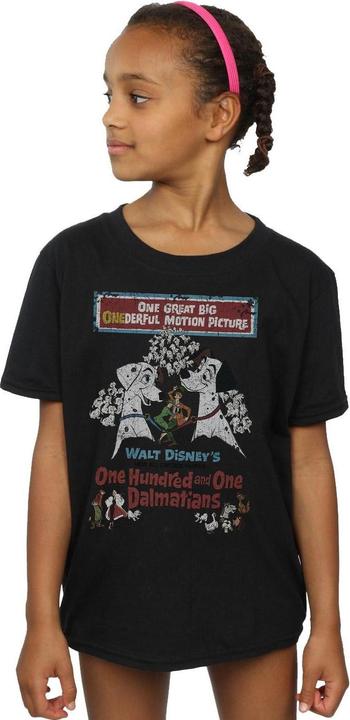 Actual product image Disney Girls 101 Dalmatians Retro Poster Cotton T-Shirt (128)