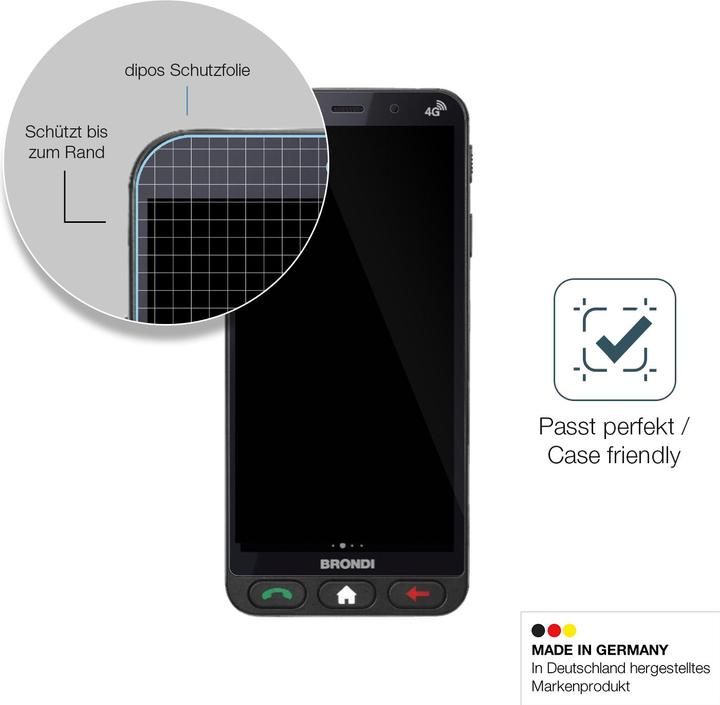Actual product image Dipos Anti-Shock Screen Protector Clear (1 Piece, Brondi Amico)