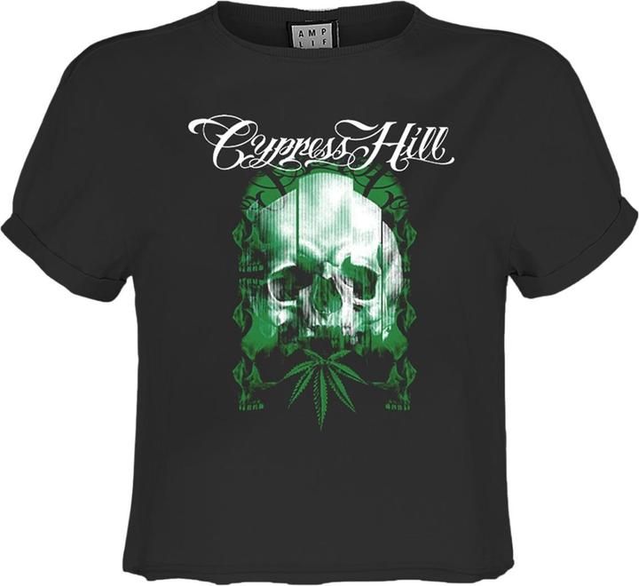 Amplified Glitched Skull Kurzes Top