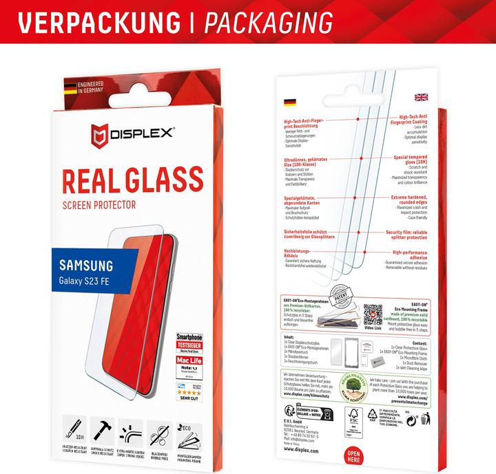 Immagine prodotto Displex Real Glass, 2D Panzerglas (1 Pezzo/i, Samsung Galaxy S23 FE)