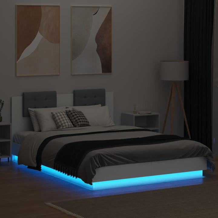 Actual product image VidaXL Bed frame with headboard and LED lights (140 x 200)