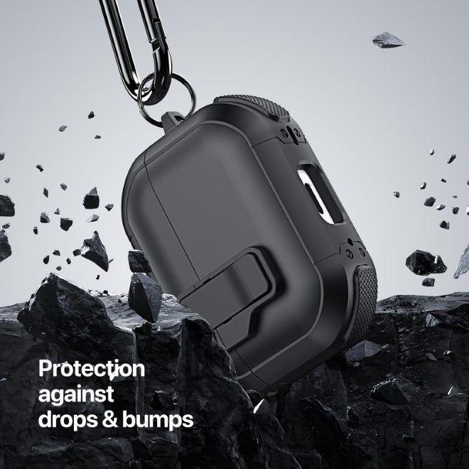 Productafbeelding Dux Ducis Headphone case - AirPods 4 PECP Series PC+TPU Cover with Hook White (Hoes voor oplaadkoffer)