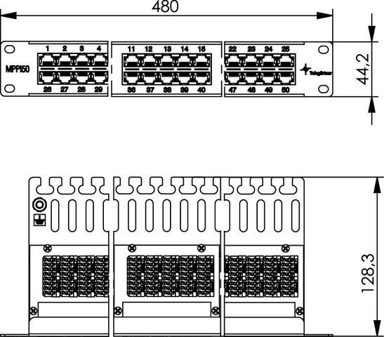 Produktbild Telegärtner ISDN/Telephone Patch Panel MPPI50-H