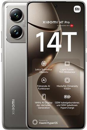Actual product image Xiaomi 14T Pro (512 GB, Titan Gray, 6.67", Dual SIM, 50 Mpx, 5G)
