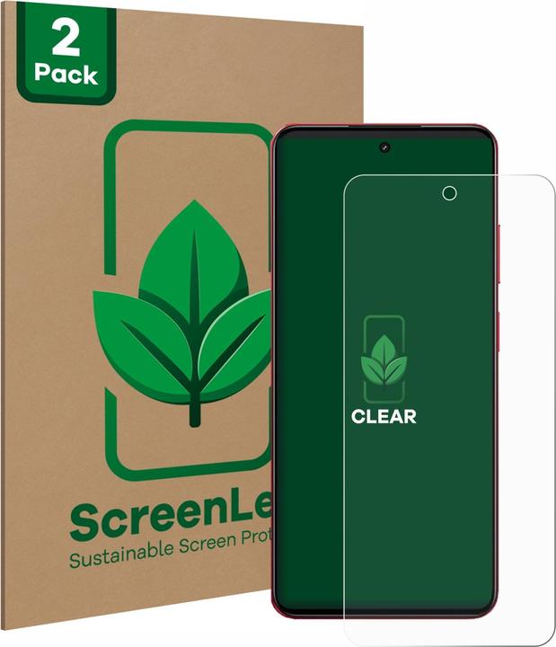 Produktbild ScreenLeaf Schutzfolie nachhaltiger Displayschutz Display Schutz Folie Klar Transparent (2 Stück, Realme 14x)