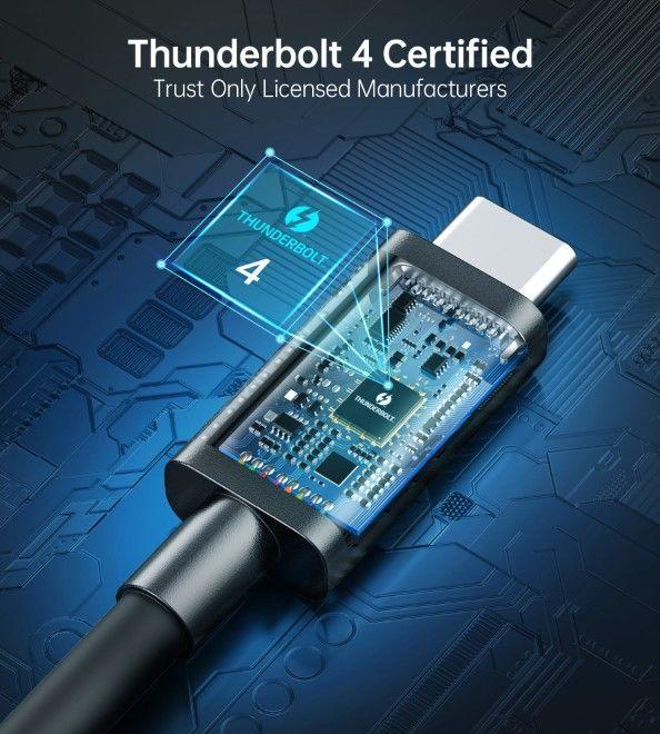Actual product image Choetech USB-C Thunderbolt 4 charging and data cable (0.80 m, USB 4.0, 100 W)