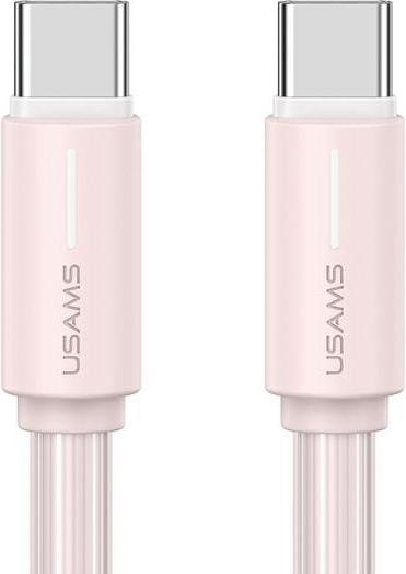 Actual product image Usams Cable USB-C/USB-C 1m SJ734 różowy/pink YU Series SJ734USB04 (US-SJ734) (1 m, 60 W)