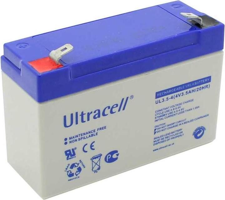 Produktbild Ultralife Akku UL3.5-4, 4 Volt Akku 3500mAh, passend für Sonnenschein A504/3.5S, 4,8mm Kontakte (4 V, 3.50 Ah)
