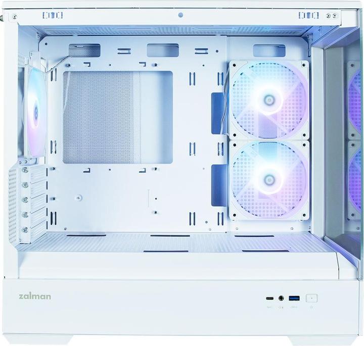 Actual product image Zalman GHE P30 V2 micro-ATX case Tempered Glass Panoramic View - White (mATX)