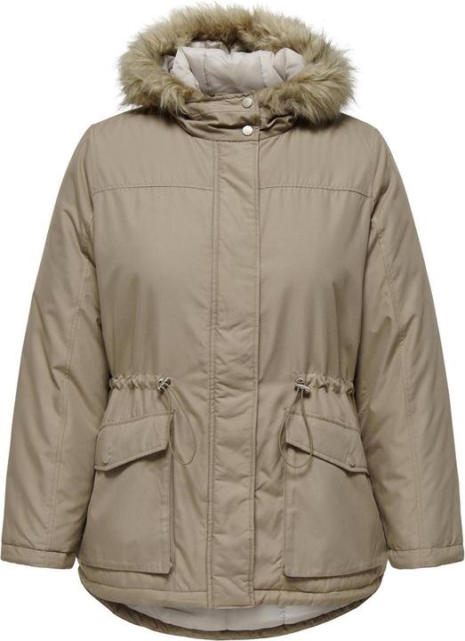 Only Kapuze mit abnehmbarem Kunstfell-Rand Curve Parka Langer Parka (M)
