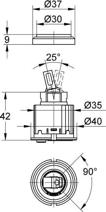 Actual product image Grohe EICHELBERG ceramic cartridge ECOM