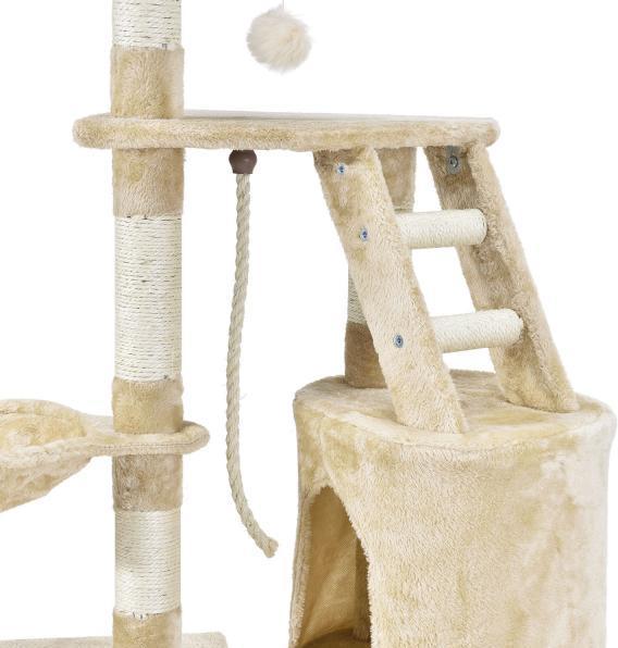 Produktbild Juskys Sams Pet Kratzbaum Buffy (118 cm, Beige)