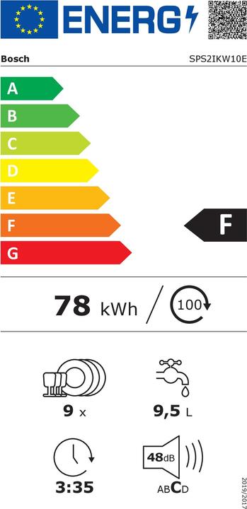 Etichetta energetica Bosch Hausgeräte SPS2IKW10E