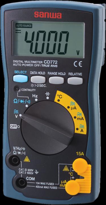 Actual product image Sanwa Multimeter CD772 (CAT II, CAT III)