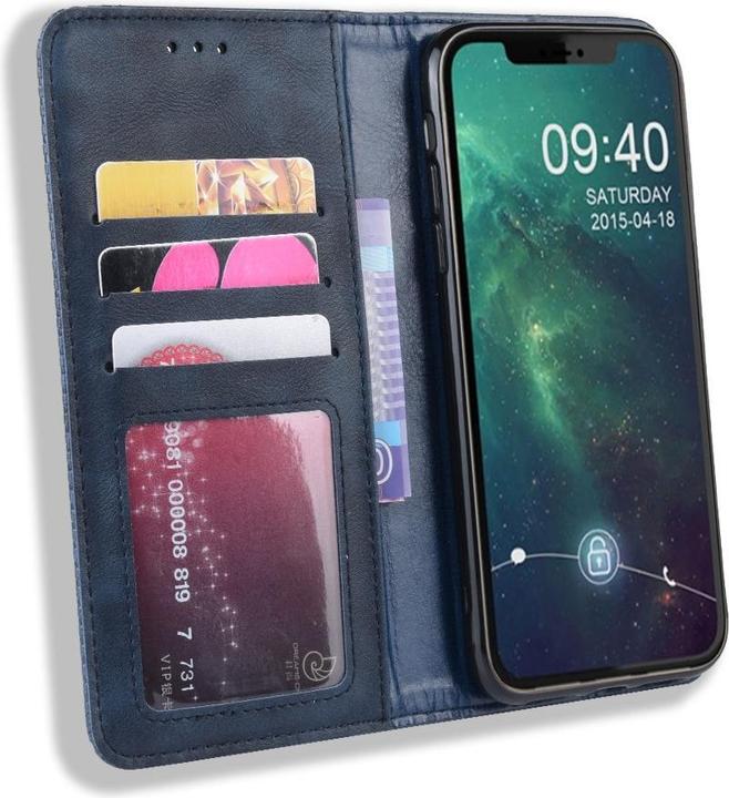 Actual product image Cover-Discount iPhone 12 / 12 Pro - Stand Flip Case Cover dark blue (Apple iPhone 12 Pro, Apple iPhone 12)