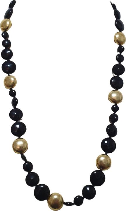 Image du produit L'Officiel Collana con agate nere ed elementi placcati oro