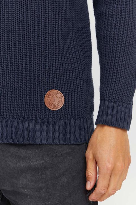Actual product image Solid Xenox Men's Jumper Chunky Knit Pullover Troyer Made Of 100% Cotton (XXL)