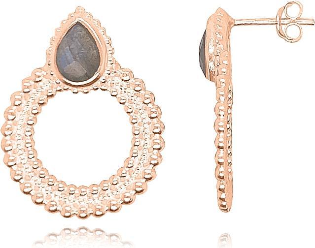 Image du produit Leyda Boucles D'Oreilles Cercle Goutte (plaqué or 750 / 18 K, Argent 925, Pierres)