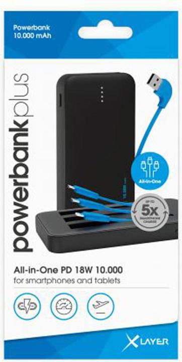 Immagine prodotto Xlayer Powerbank Plus AllinOne (10000 mAh, 18 W, 37 Wh)