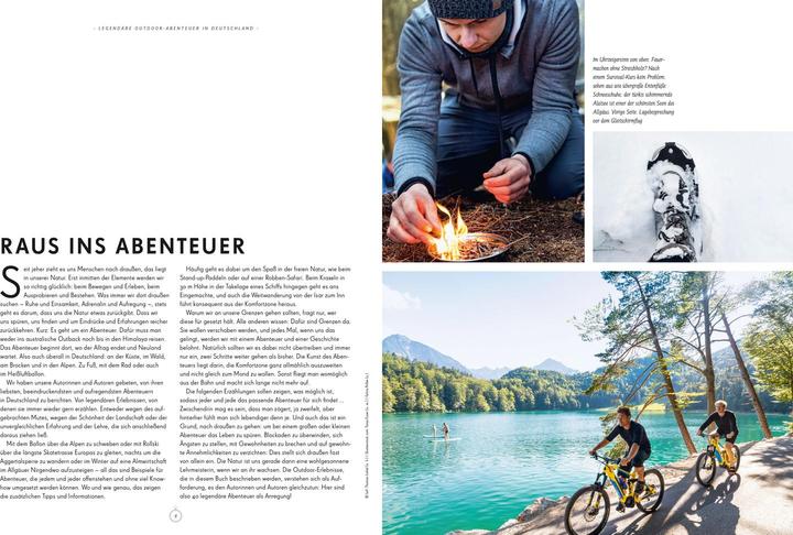 Produktbild Bildband Legendäre Outdoorabenteuer in Deutschland (Deutsch, Tanja Schuhbauer, Oliver Karaschewski, Tanja Weidner, Markus Kuhnhenne, Moritz Jacobi, Alexandra Lattek, Carlota Citoler, Erika Dürr, Aileen Tiedemann, Christian Haas, Aylin Krieger, Julia Reichardt, Franziska Consolati, 2023)