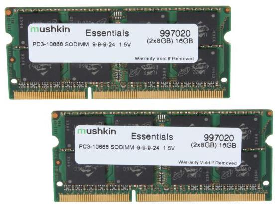 Mushkin Essentials 997020 (2 x 8GB, 1333 MHz, DDR3-RAM, SO-DIMM)