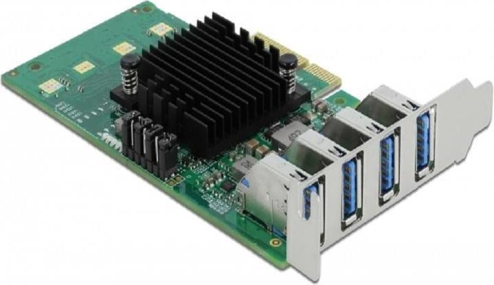 Image du produit Delock Carte PCI Express x4 vers 4 x USB3.0 Quad Channel externe