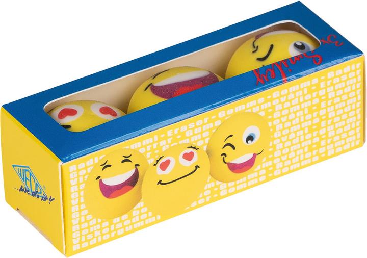 Produktbild Wedo Radierer Smile Face 3ST gelb