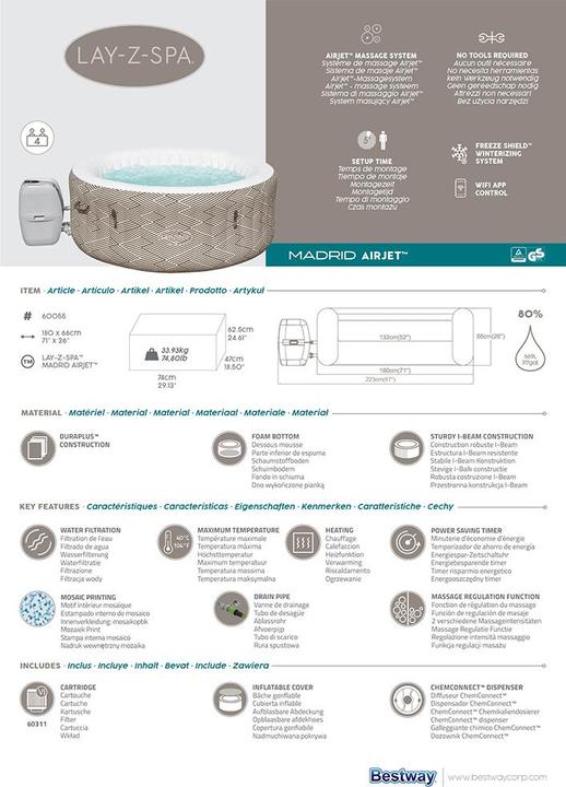 Actual product image Bestway Lay-Z-Spa Madrid (4 pers.)