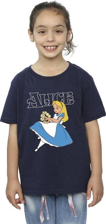 Actual product image Disney Girls Alice In Wonderland Flowers Cotton T-Shirt (140, 146)
