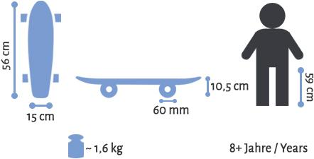 Produktbild Star Skateboards Retroskateboard (22.05")