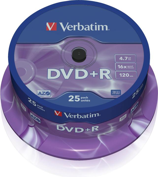 Produktbild Verbatim DVD+R, 4.7GB, 16x Spindel (25 x)