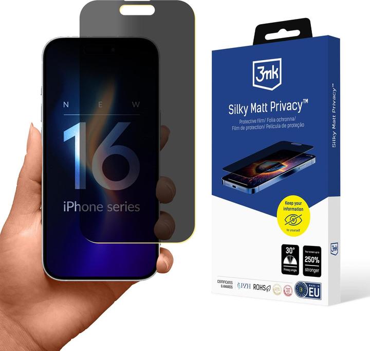 Produktbild 3MK Silky Matt Privacy (1 Stück, Apple iPhone 16 Plus)