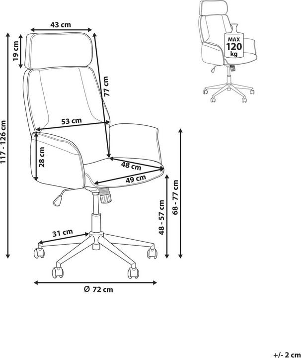 Immagine prodotto Beliani Sedia da ufficio beige regolabile in altezza PILOT