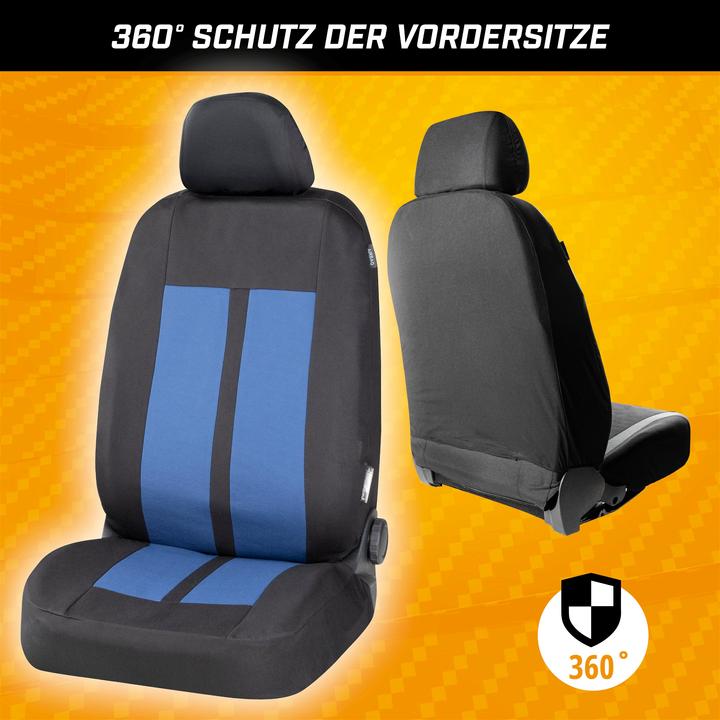 Produktbild CarComfort Autositzbezug Elphin, PKW-Schonbezüge Komplettset schwarz/blau