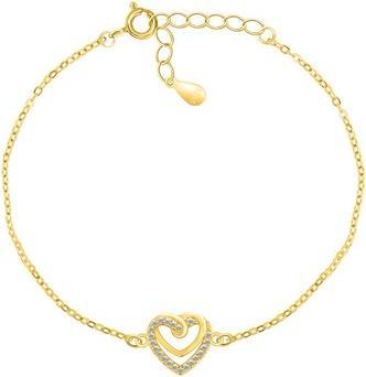 Actual product image Brilio Silver - Romantic gold plated heart bracelet BRC62Y