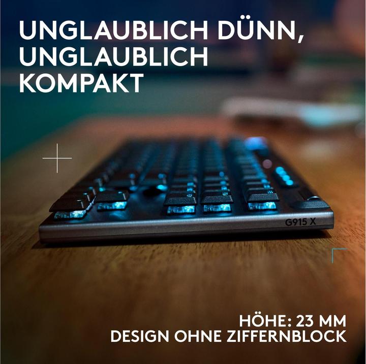 Actual product image Logitech G G915 X Lightspeed TKL (CH, Wireless, Cable)
