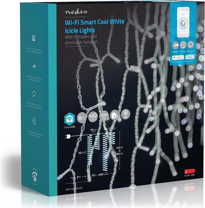Immagine prodotto Nedis SmartLife LED decorativo | Wi-Fi | Bianco freddo | 400 LED | 8,00 m | Android™ / IOS (0.23 m)