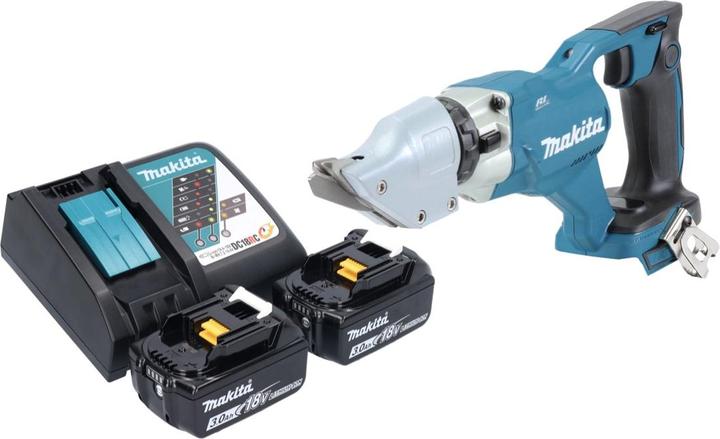 Actual product image Makita DJS 200 RF Battery Sheet Metal Shears 18 V 2.0 mm Brushless + 2x Battery 3.0 Ah + Charger