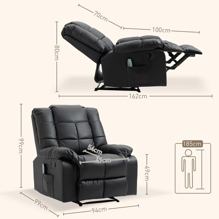 Immagine prodotto Homcom Sedia per massaggi con funzione reclinabile e telecomando