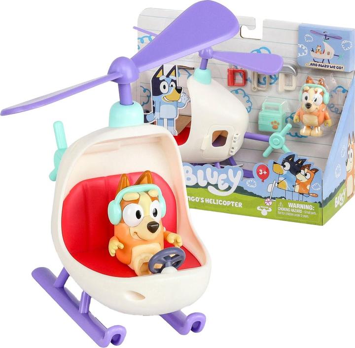 Actual product image Moose Bluey helicopter with bingo