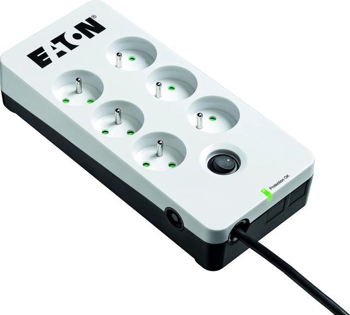 Actual product image Eaton Overvoltage protection PB6F (6 x UTE, 10 A, white) (6 x, CEE 7/5, 1.50 m)