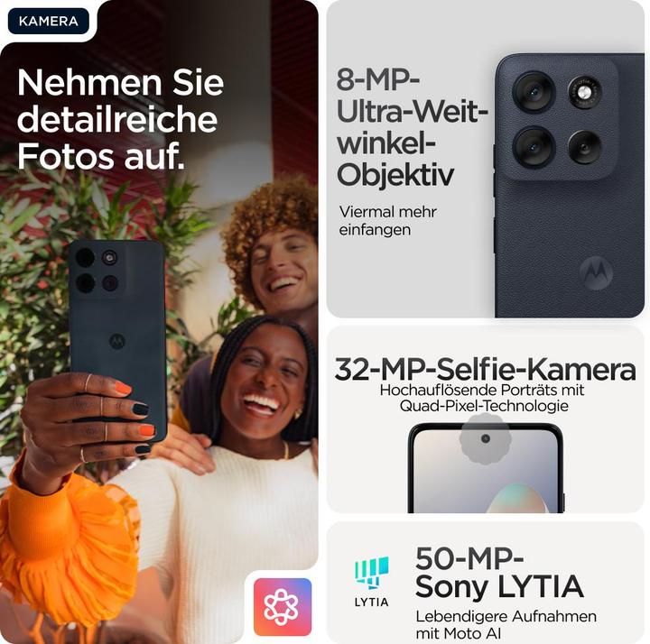 Immagine prodotto Motorola Moto G56 (256 GB, Ostrica nera, 6.72", Doppia SIM, 50 Mpx, 5G)