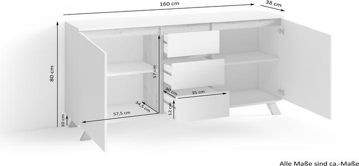 Image du produit ByLiving Valentin (160 x 38 x 80 cm)