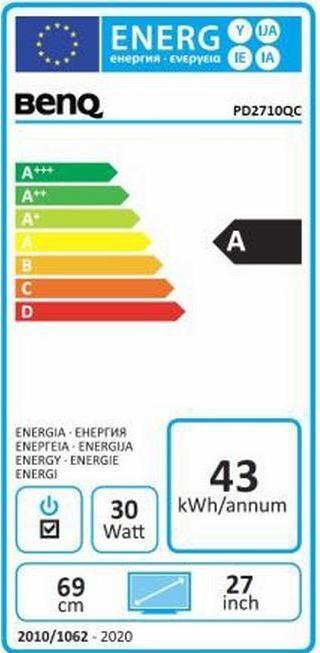 Energy Label BenQ Pd2710qc (2560 x 1440 pixels, 27")