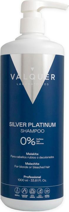 Produktbild Valquer Shampoo für Blondes und Graues Haar Silver Platinium (1 L) (1000 ml, Flüssiges Shampoo)