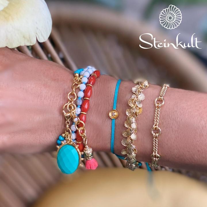 Produktbild Steinkult Armband mit Diamant in silbervergoldeter Fassung "My special diamond" (0.60 cm, Nylonfaden, 925 Sterling Silber, mit 18 Kt. Gold veredelt und 0.03 ct. Diamant)